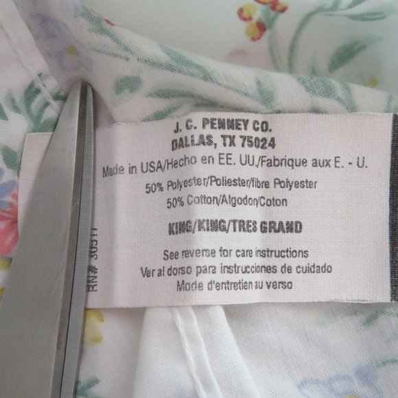 Vintage JC Penny One (1) King Pillowcase Floral Percale USA Made - Picture 11 of 11